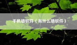 手机墙软件（有什么墙软件）