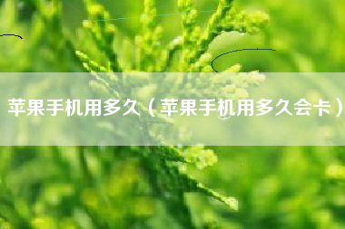 苹果手机用多久（苹果手机用多久会卡）